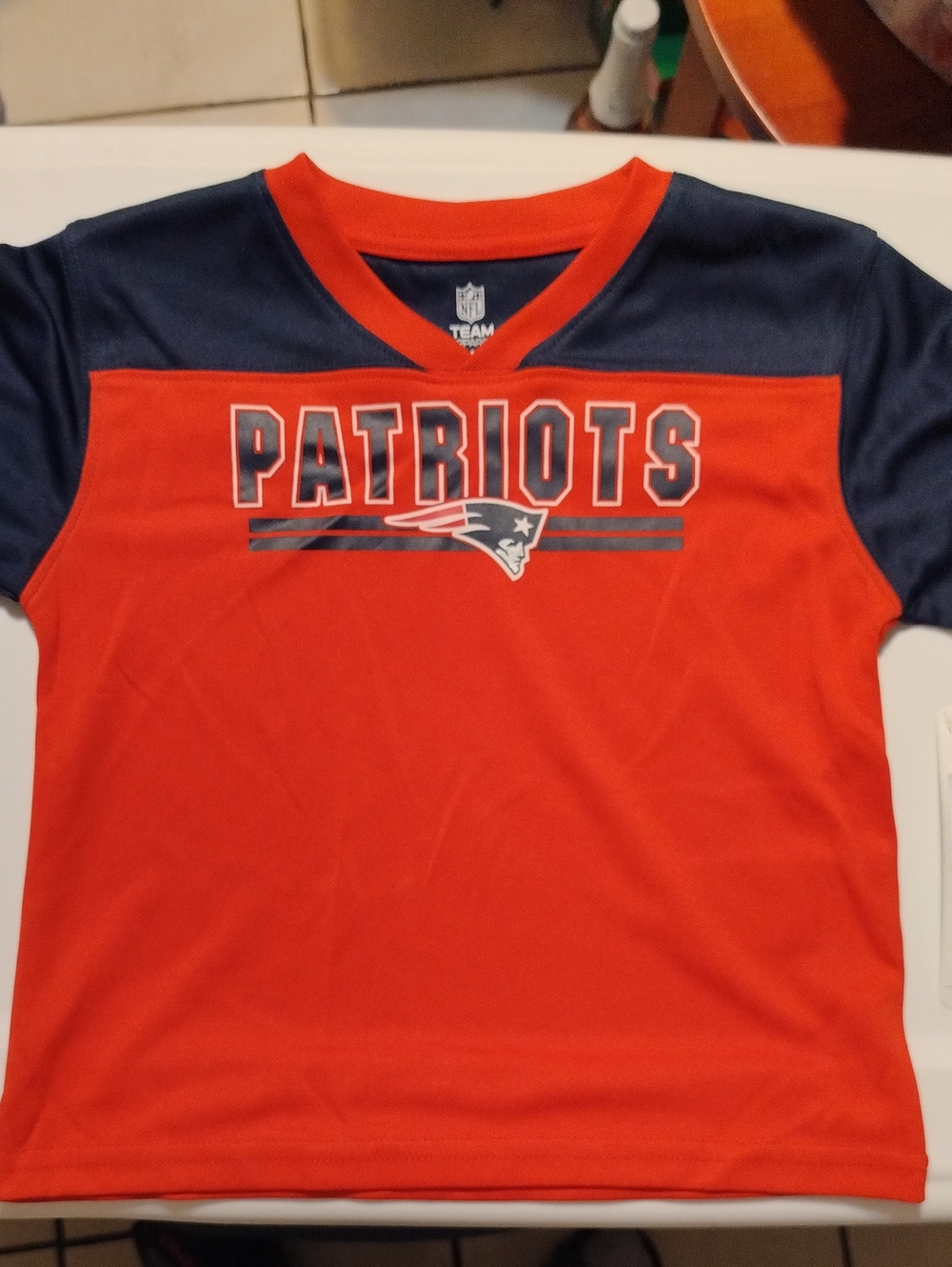 Patriots Kids' Red and Navy Team Apparel Shirt 2T New England NFL